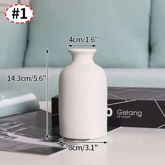 White Ceramic Nordic Vases - Elegant Decorative Flower Arrangements