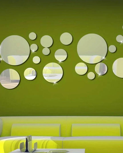 26 PCs 3D Acrylic Mirror Wall Stickers - DIY Bedroom & Bathroom Decor