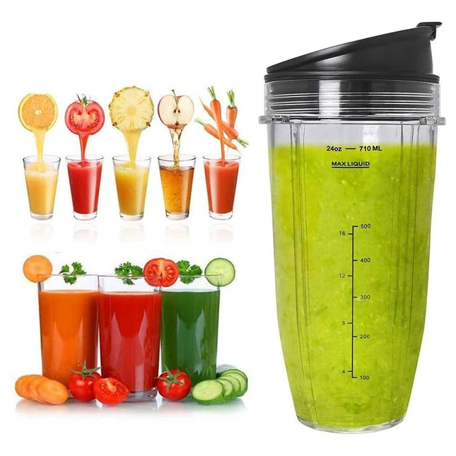 Y21A Replacement 24Oz Cups with Spout Lid for Nutri Ninja Blenders