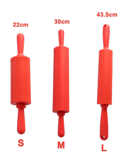 Non-Stick Silicone Rolling Pin with Wooden Handle for Baking Pastry