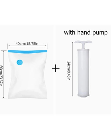 Clothes Storage Vacuum Bags - Compression Organizer with Hand Pump