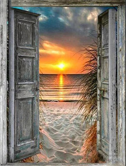 Sunset Beach Seascape Canvas Print - Nordic Landscape Wall Art Decor