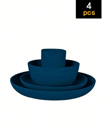 4/16/24pcs Reusable Tableware Set - Eco-Friendly Plates, Bowls, Cups