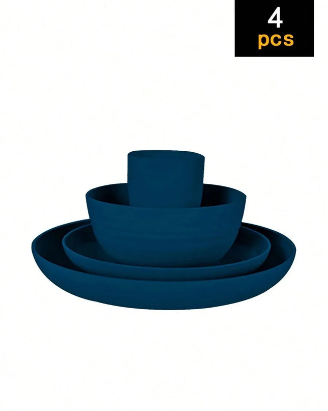 4/16/24pcs Reusable Tableware Set - Eco-Friendly Plates, Bowls, Cups