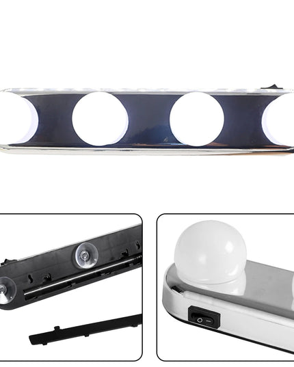 Modishion 4 Bulb LED Makeup Light - Suction Cup Portable Design