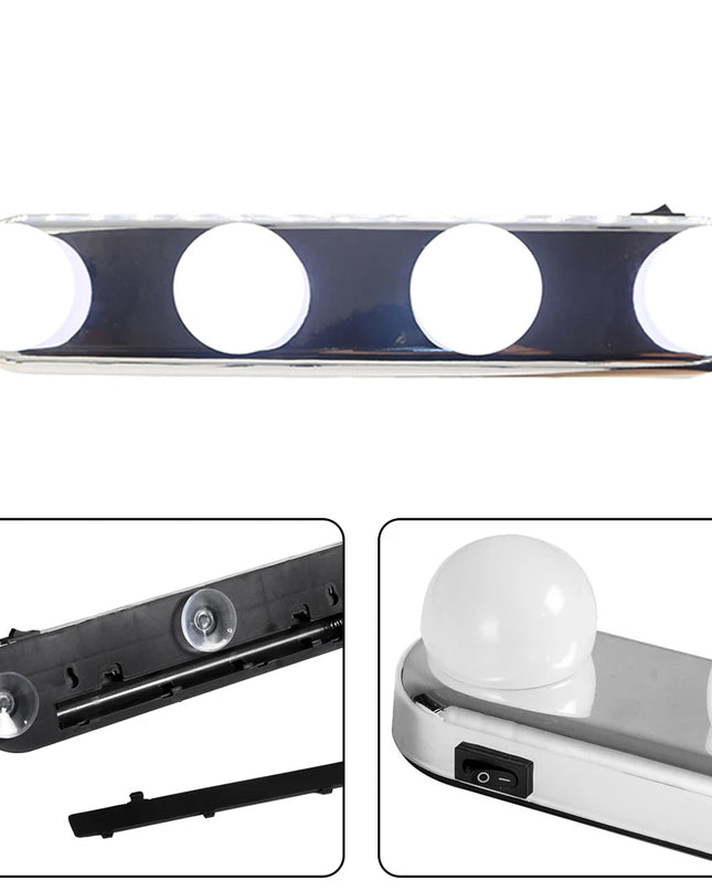 Modishion 4 Bulb LED Makeup Light - Suction Cup Portable Design