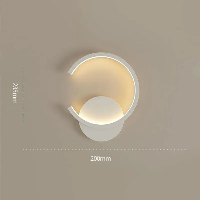 Modern LED Wall Light - Black & White Semicircle Design for Home