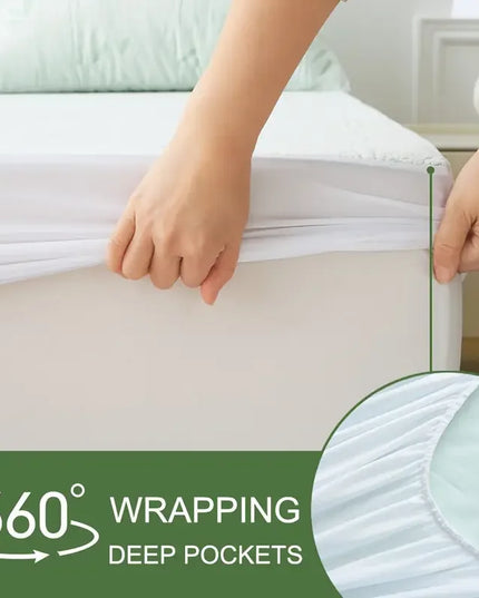 Anqianny Bamboo Fiber Mattress Protector - Waterproof, Ultra-Soft Cover