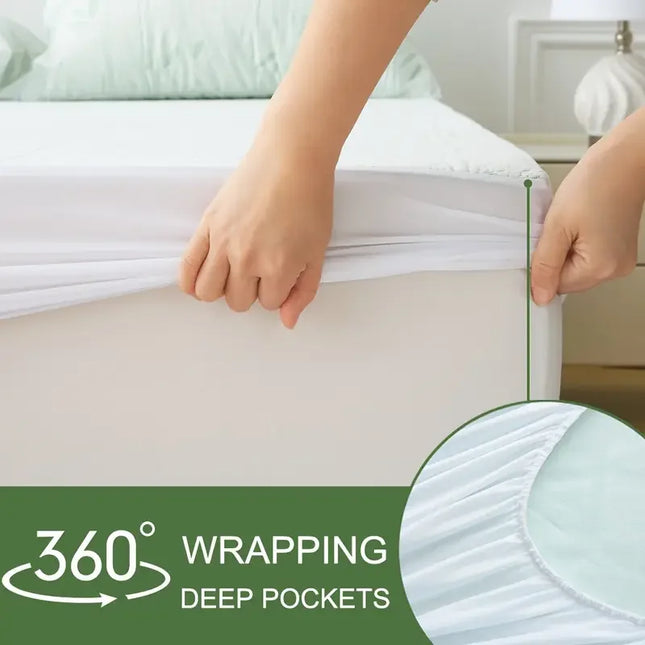 Anqianny Bamboo Fiber Mattress Protector - Waterproof, Ultra-Soft Cover