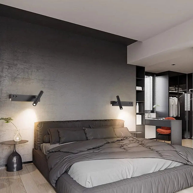 Modern Minimalist LED Wall Light - Rotatable Spotlight for Bedroom