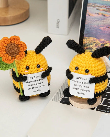 Positive Crochet Bee Miniature Decor - Kawaii Fruit & Vegetable Ornament