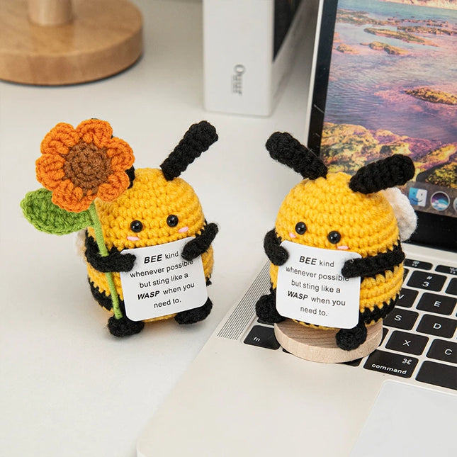 Positive Crochet Bee Miniature Decor - Kawaii Fruit & Vegetable Ornament