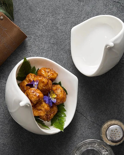 Creative Ceramic Dinner Plates - Irregular Design for Sushi & Snacks
