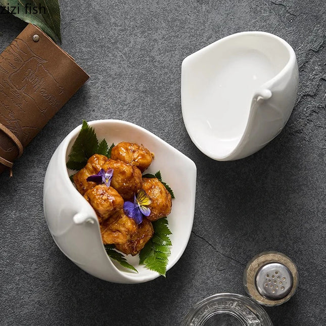 Creative Ceramic Dinner Plates - Irregular Design for Sushi & Snacks