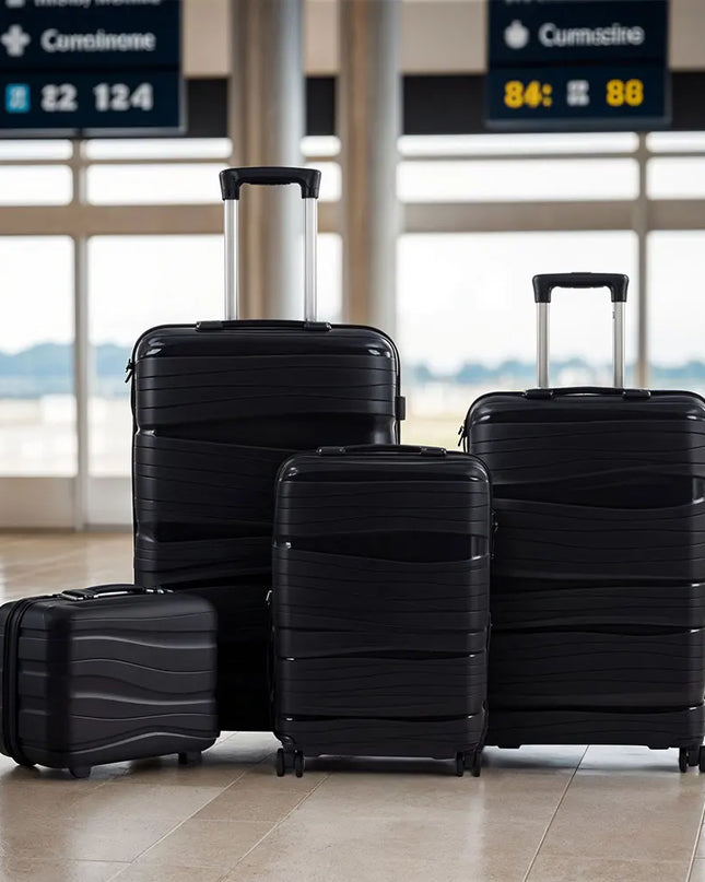 Modishion 4-Piece Travel Trolley Suitcase Set - Lockable & Lightweight