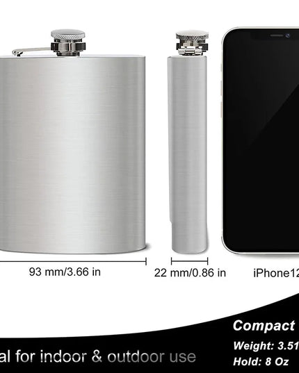 High-Quality Stainless Steel Hip Flask - 1-10 oz Portable Drinkware