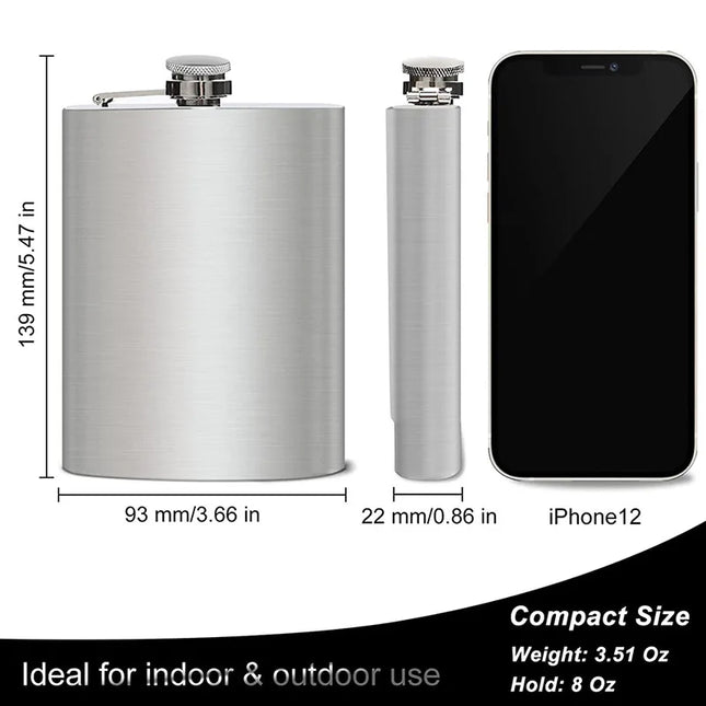 High-Quality Stainless Steel Hip Flask - 1-10 oz Portable Drinkware