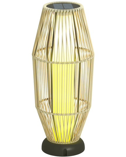 Outsunny Solar Rattan Floor Lamp – 72 cm Tall Outdoor Light