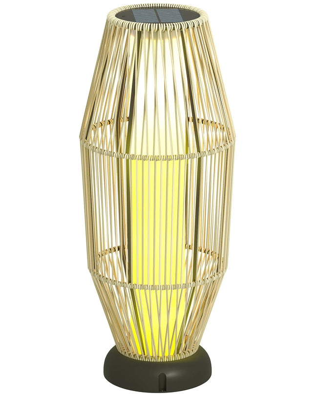 Outsunny Solar Rattan Floor Lamp – 72 cm Tall Outdoor Light