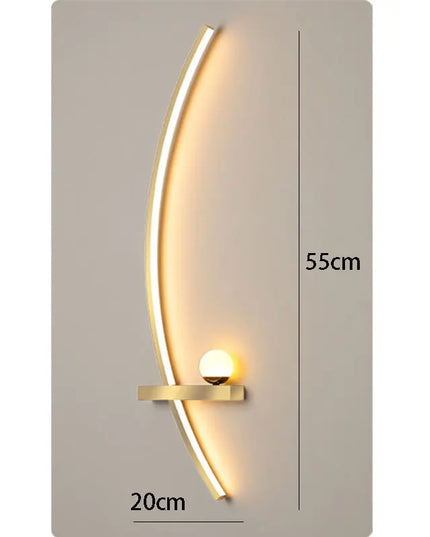 Modern Black Gold Wall Lamp - Minimalist Luxury Lighting for Living Room