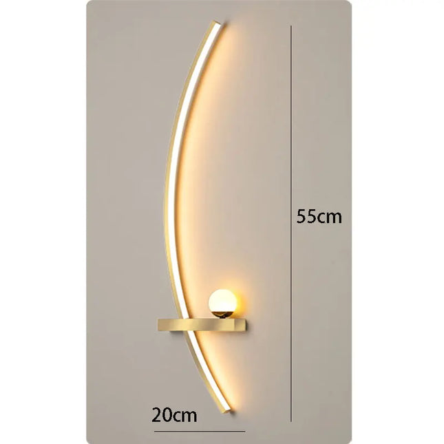 Modern Black Gold Wall Lamp - Minimalist Luxury Lighting for Living Room