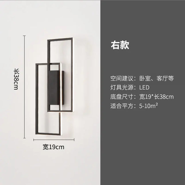Modern LED Wall Lamp - Black or Gold, Dimmable for Living Room