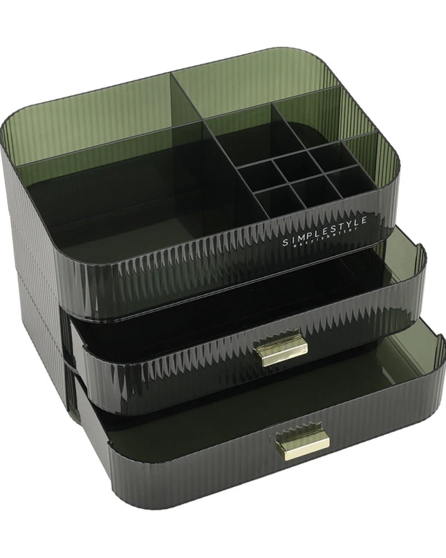 Modishion Large Capacity Makeup Organizer - 2 Drawers, Stylish Design