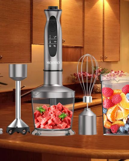 GUOHE 7-in-1 Immersion Hand Blender - Powerful 12 Speed with Stainless Steel Blades