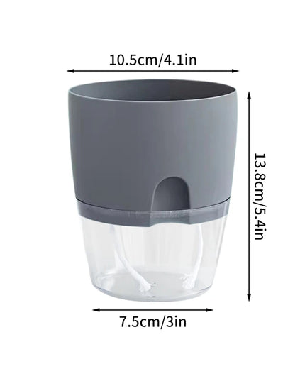 Self Watering Flower Pot Plastic Hydroponics Plants Pot Transparent Double Layer Cotton Rope Watering Succulent Potted Planters