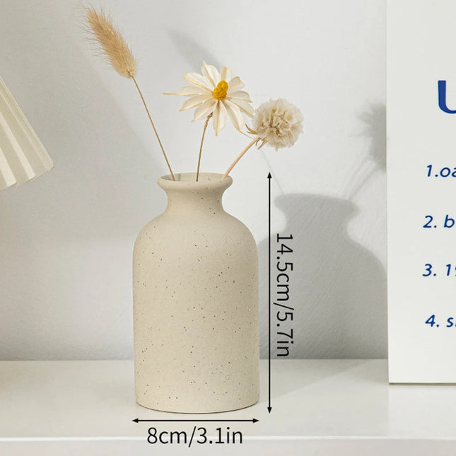 Modern White Ceramic Vase - Nordic Decorative Flower Pot for Home Decor