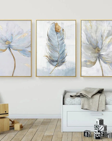 Scandinavian Flower Canvas Print - Abstract Wall Art for Living Room Decor