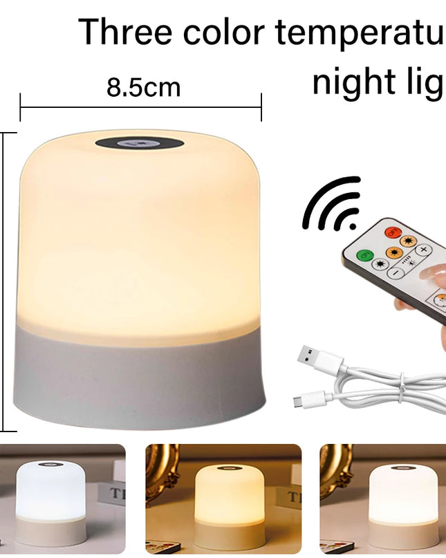 Rechargeable Touch LED Night Light - Dimmable USB Table Lamp