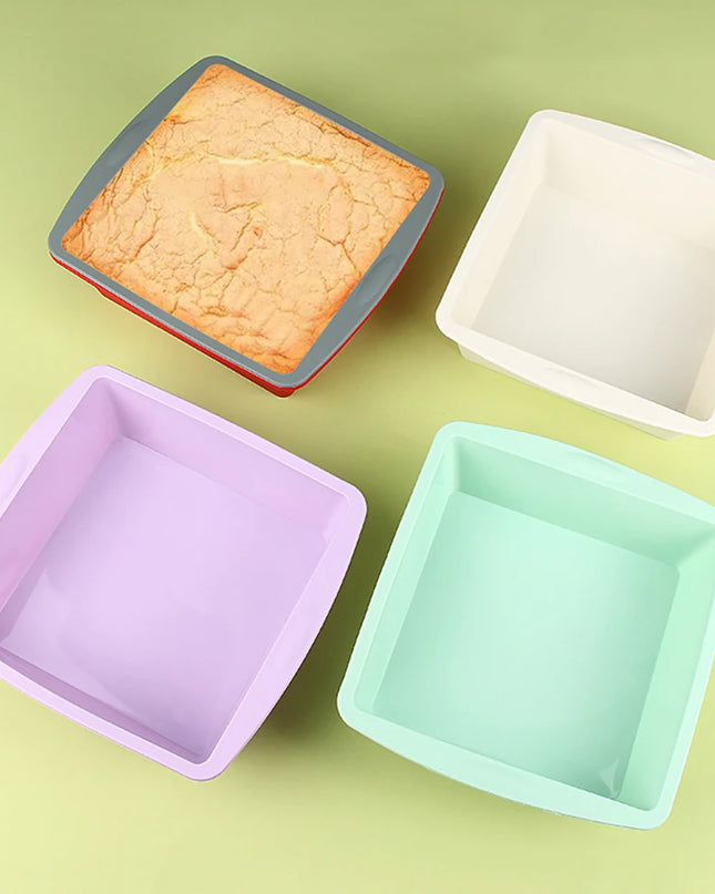 Eco-Friendly Silicone Baking Tray - Easy Demold Square Cake Mold