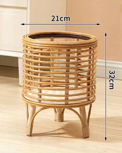 Ins Nordic Flower Pot Basket Wooden Flower Frame Indoor Outdoor Flower Pot Stand Living Room Green Plant Flower Pot Container