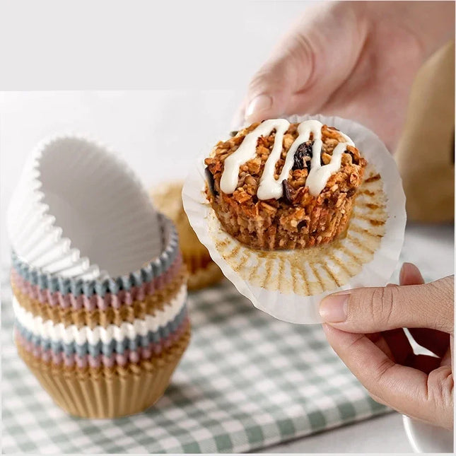 100pcs Disposable Muffin Cups Egg Tart Molds