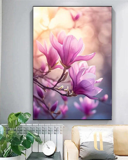 Modern HD Magnolia Flowers Canvas Art - Unframed Wall Decoration