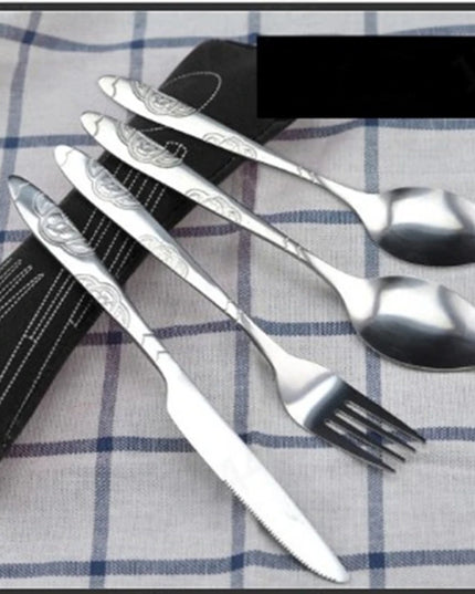 Portable Stainless Steel Dinnerware Set - 3Pcs/4Pcs/7Pcs Cutlery Kit