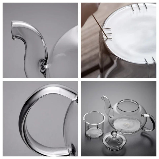 400ml/1000ml Glass Teapot Filterable Heat-resistant