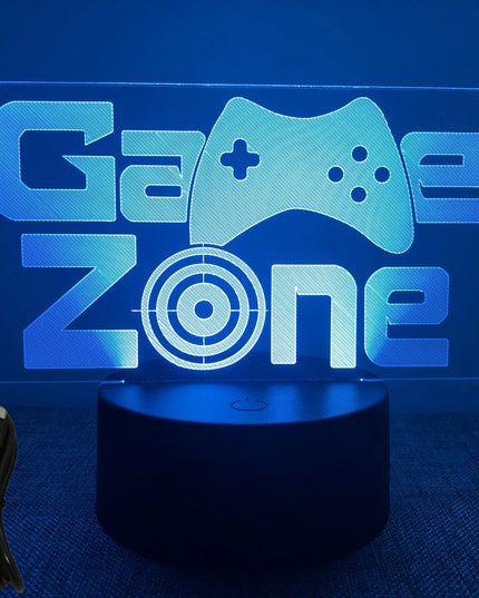 Neon Gamer 3D LED Night Light - RGB Cartoon Lamp for Bedroom
