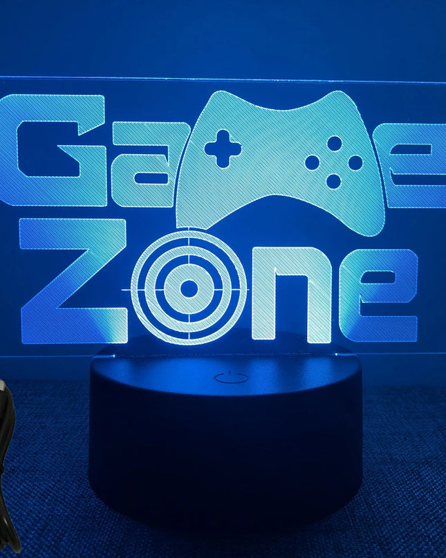 Neon Gamer 3D LED Night Light - RGB Cartoon Lamp for Bedroom