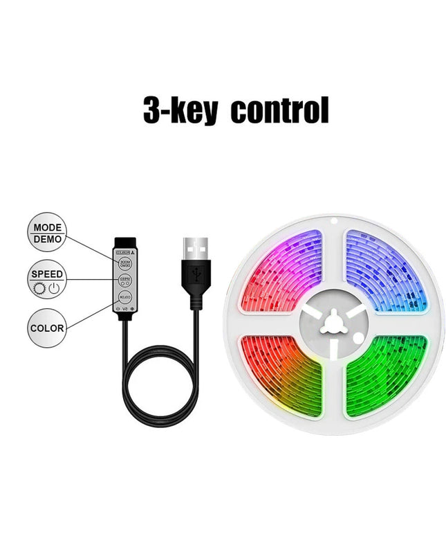 RGB USB LED Strip Light - 5050 Neon Backlight for TV & Computer