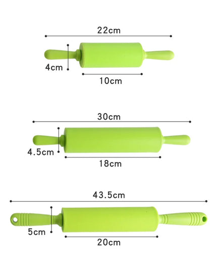 Non-Stick Silicone Rolling Pin with Wooden Handle for Baking Pastry