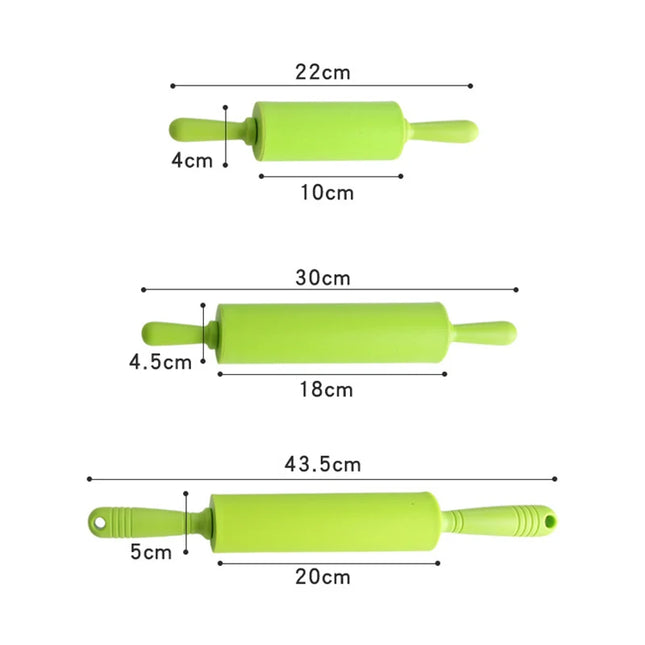 Non-Stick Silicone Rolling Pin with Wooden Handle for Baking Pastry