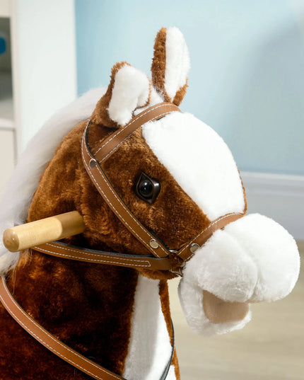 HOMCOM Rocking Horse with Music - Fun Ride On for Ages 3-6