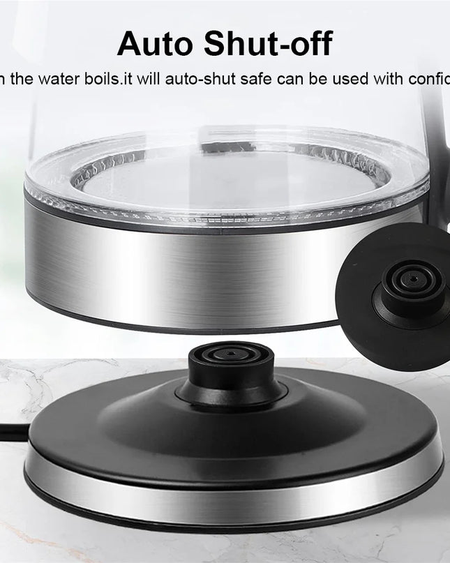 220V 1.8L Electric Glass Kettle - 1500W Home Water Boiler