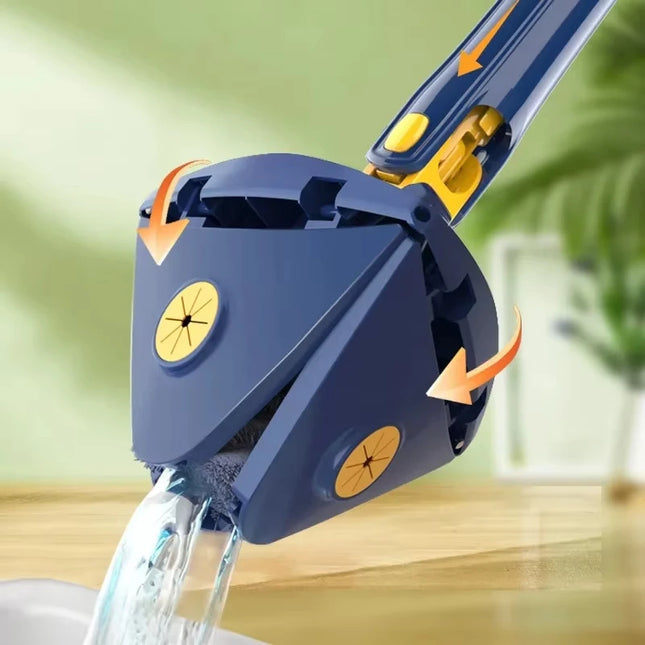 Triangle 360 Adjustable Telescopic Cleaning Mop - Eco-Friendly Brush Tool