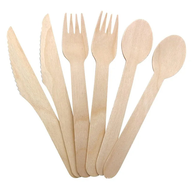 50Pcs Disposable Wooden Cutlery