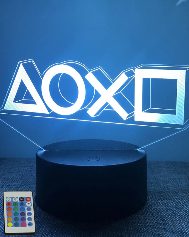 Neon Gamer 3D LED Night Light - RGB Cartoon Lamp for Bedroom