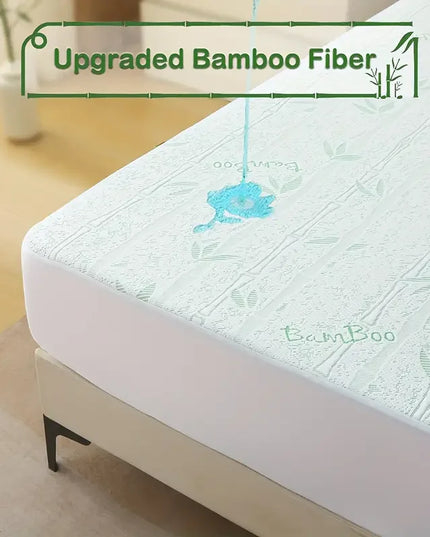 Anqianny Bamboo Fiber Mattress Protector - Waterproof, Ultra-Soft Cover