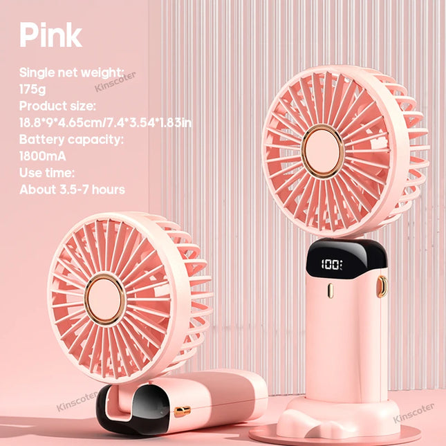 Kinscoter USB Mini Fan - Portable Neck Hanging, 5-Speed Cooling